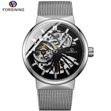 Carregar imagem no visualizador da galeria, FORSINING Relógio dos homens Completa de Aço Inoxidável Relógio Mecânico Automático Transparente Esqueleto Steampunk Relógio Homens Relogio masculino