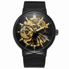 Carregar imagem no visualizador da galeria, FORSINING Relógio dos homens Completa de Aço Inoxidável Relógio Mecânico Automático Transparente Esqueleto Steampunk Relógio Homens Relogio masculino