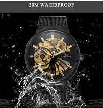 Carregar imagem no visualizador da galeria, FORSINING Relógio dos homens Completa de Aço Inoxidável Relógio Mecânico Automático Transparente Esqueleto Steampunk Relógio Homens Relogio masculino