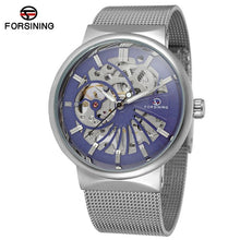 Carregar imagem no visualizador da galeria, FORSINING Relógio dos homens Completa de Aço Inoxidável Relógio Mecânico Automático Transparente Esqueleto Steampunk Relógio Homens Relogio masculino